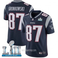 Mens New England Patriots #87 Rob Gronkowski Authentic Navy Blue Super Bowl Vapor Home Jersey Bestplayer